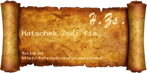 Hatschek Zsófia névjegykártya